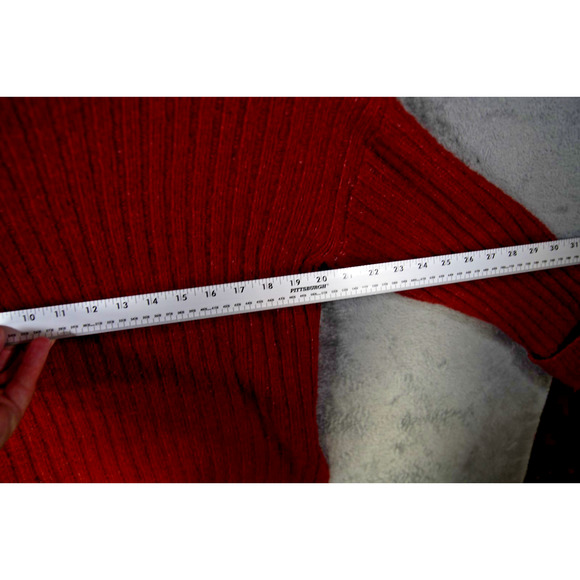 Old Navy Women’s Red Ribbed Tunic Sweater Size Small Soft Knit Pullover - Picture 5 of 5